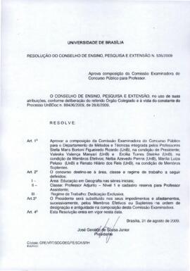 Resolução do Conselho de Ensino, Pesquisa e Extensão nº 0535/2009
