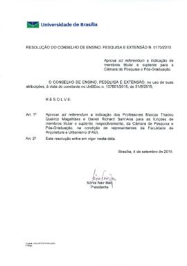 Resolução do Conselho de Ensino, Pesquisa e Extensão nº 0170/2015