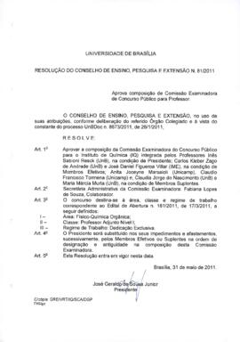 Resolução do Conselho de Ensino, Pesquisa e Extensão nº 0081/2011