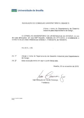 Resolução do Conselho Universitário nº 0024/2015