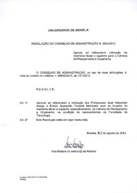 Resolução do Conselho de Administração nº 0054/2013