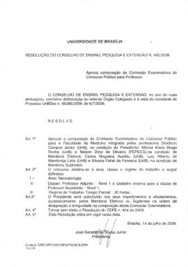 Resolução do Conselho de Ensino, Pesquisa e Extensão nº 0457/2009