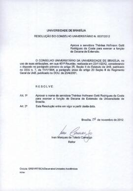 Resolução do Conselho Universitário nº 0037/2012