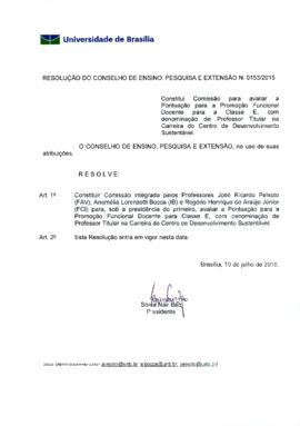 Resolução do Conselho de Ensino, Pesquisa e Extensão nº 0153/2015