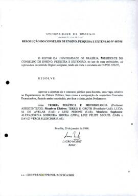 Resolução do Conselho de Ensino, Pesquisa e Extensão nº 0007/1998