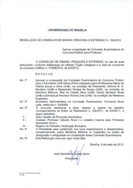 Resolução do Conselho de Ensino, Pesquisa e Extensão nº 0106/2012
