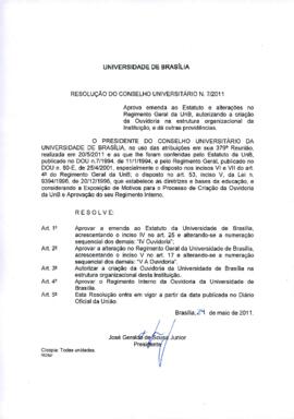 Resolução do Conselho Universitário nº 0007/2011