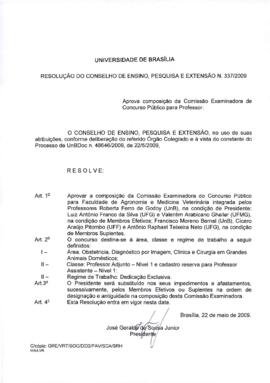 Resolução do Conselho de Ensino, Pesquisa e Extensão nº 0337/2009
