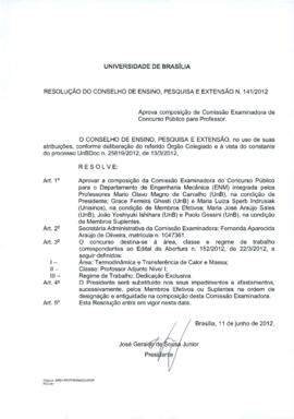 Resolução do Conselho de Ensino, Pesquisa e Extensão nº 0141/2012