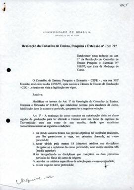 Resolução do Conselho de Ensino, Pesquisa e Extensão nº 0150/1997