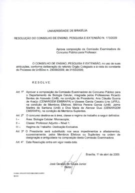 Resolução do Conselho de Ensino, Pesquisa e Extensão nº 0173/2009