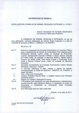 Resolução do Conselho de Ensino, Pesquisa e Extensão nº 0107/2011