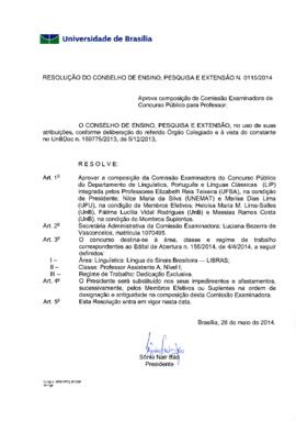 Resolução do Conselho de Ensino, Pesquisa e Extensão nº 0115/2014
