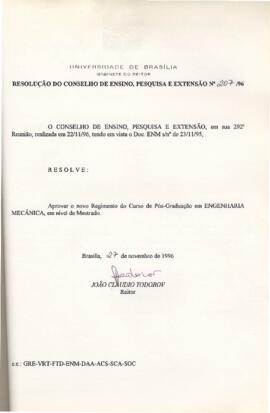 Resolução do Conselho de Ensino, Pesquisa e Extensão nº 0207/1996