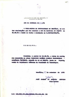 Ato da Reitoria nº 0852/1974