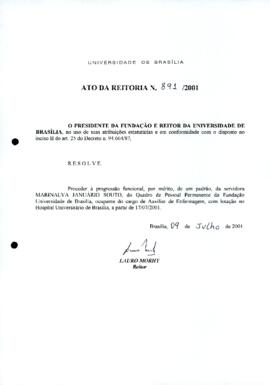 Ato da Reitoria nº 0891/2001