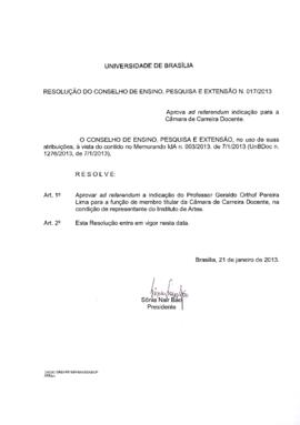 Resolução do Conselho de Ensino, Pesquisa e Extensão nº 0017/2013