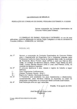 Resolução do Conselho de Ensino, Pesquisa e Extensão nº 0512/2009