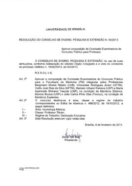 Resolução do Conselho de Ensino, Pesquisa e Extensão nº 0050/2013