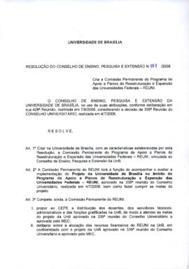 Resolução do Conselho de Ensino, Pesquisa e Extensão nº 0151/2008