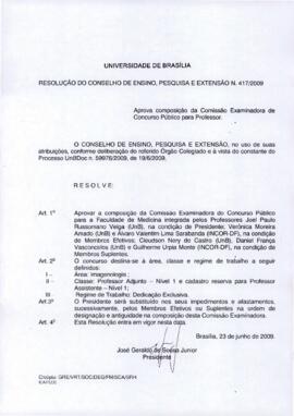 Resolução do Conselho de Ensino, Pesquisa e Extensão nº 0417/2009