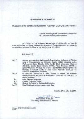 Resolução do Conselho de Ensino, Pesquisa e Extensão nº 0115/2011