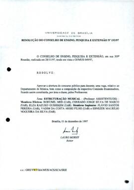 Resolução do Conselho de Ensino, Pesquisa e Extensão nº 0193/1997