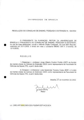 Resolução do Conselho de Ensino, Pesquisa e Extensão nº 0138/2002