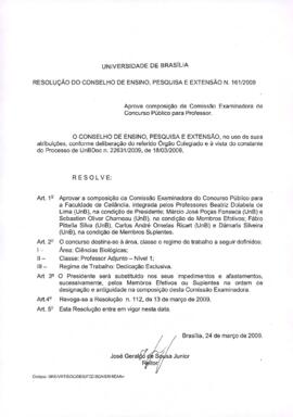 Resolução do Conselho de Ensino, Pesquisa e Extensão nº 0161/2009
