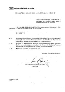 Resolução do Conselho de Administração nº 0002/2016