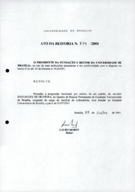 Ato da Reitoria nº 0874/2001