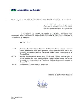 Resolução do Conselho de Ensino, Pesquisa e Extensão nº 0030/2015