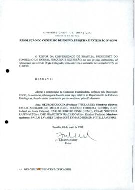 Resolução do Conselho de Ensino, Pesquisa e Extensão nº 0063/1998