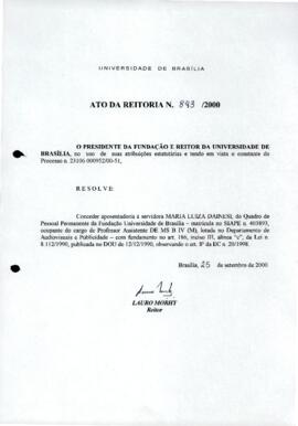 Ato da Reitoria nº 0843/2000
