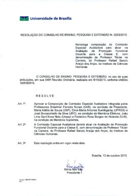 Resolução do Conselho de Ensino, Pesquisa e Extensão nº 0203/2015