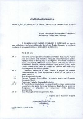Resolução do Conselho de Ensino, Pesquisa e Extensão Nº 0253/2010
