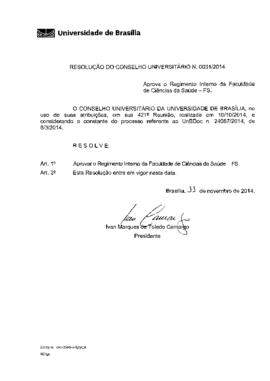 Resolução do Conselho Universitário nº 0031/2014