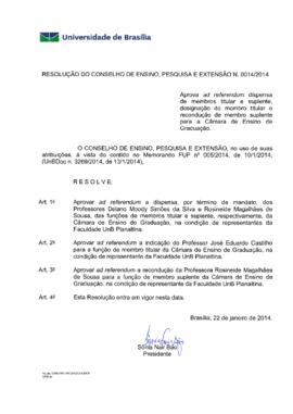 Resolução do Conselho de Ensino, Pesquisa e Extensão nº 0014/2014