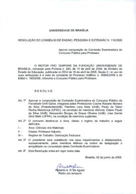 Resolução do Conselho de Ensino, Pesquisa e Extensão nº 0116/2008
