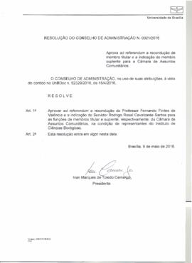 Resolução do Conselho de Administração nº 0021/2016