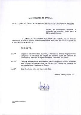 Resolução do Conselho de Ensino, Pesquisa e Extensão nº 0149/2013