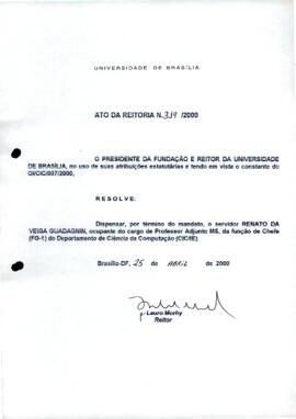 Ato da Reitoria nº 0319/2000