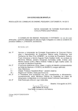 Resolução do Conselho de Ensino, Pesquisa e Extensão nº 0141/2010