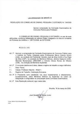 Resolução do Conselho de Ensino, Pesquisa e Extensão nº 0134/2009