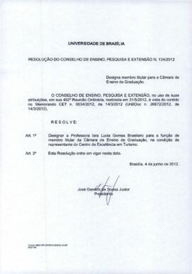 Resolução do Conselho de Ensino, Pesquisa e Extensão nº 0134/2012