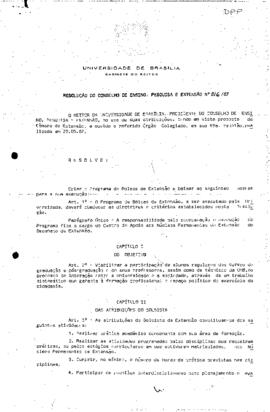 Resolução do Conselho de Ensino, Pesquisa e Extensão nº 0016/1987