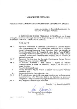 Resolução do Conselho de Ensino, Pesquisa e Extensão nº 0249/2012