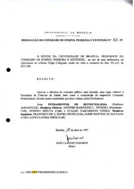 Resolução do Conselho de Ensino, Pesquisa e Extensão nº 0033/1997