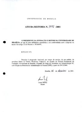 Ato da Reitoria nº 1492/2001
