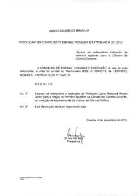 Resolução do Conselho de Ensino, Pesquisa e Extensão nº 0201/2013